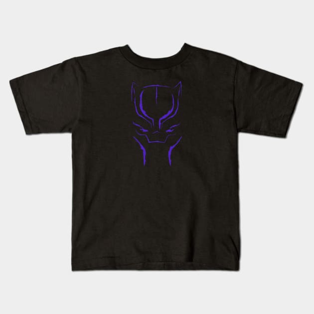 Black Panther Mask: Purple Kids T-Shirt by StephenMakesStuff